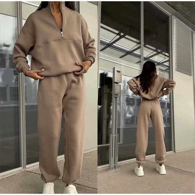 Dames Gebreide Set Trui en Broek Casual Tweedelig
