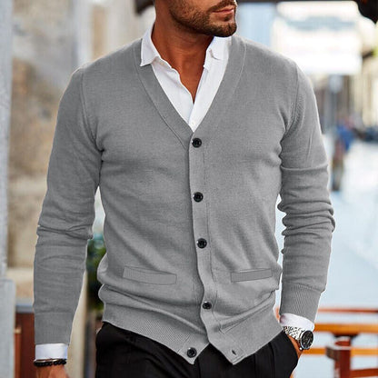 Mannen Cardigan Casual Stefan Vest Zwart