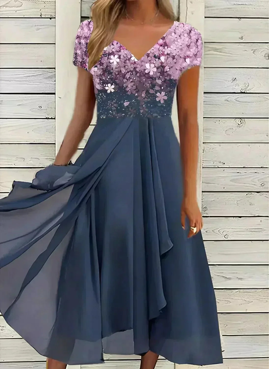 Feestjurk Chiffon Lange Vloeiende Rok Elegant