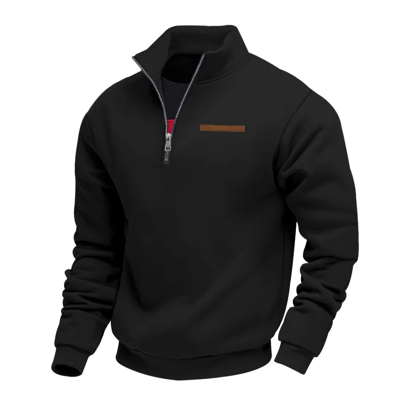 Heren Fleece Trui met Kwart Rits Zakken