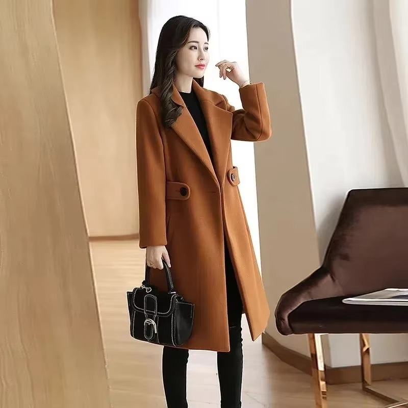 Dames Winterjas Lange Elegante Jas met Ceintuur