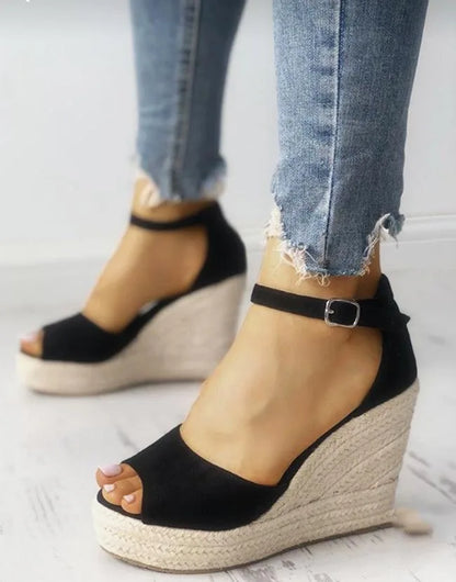 Dames Espadrilles Sandalen Comfortabel Peep Toe Elegante
