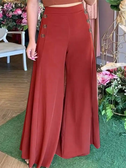 Rode Dames Pantalon Oversized Losse Zomerbroek