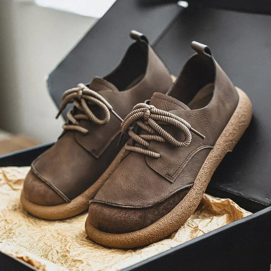 Heren Low Top Veterschoenen Casual Stijl Zwart Leer - StudioMarella