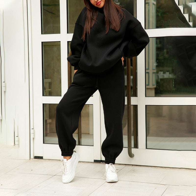 Zwart Joggingset Comfortabel Oversized voor Mannen en Vrouwen - StudioMarella