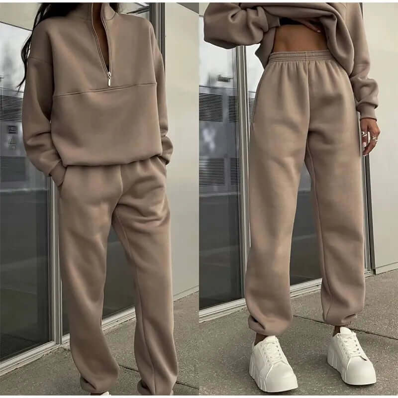 Dames Gebreide Set Trui en Broek Casual Tweedelig - StudioMarella