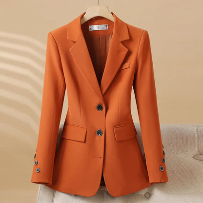 Oranje Enkelrij Blazer Lange Mouwen Vrouw
