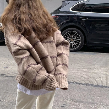 Dames Oversized Trui Wit Gebreid Zacht
