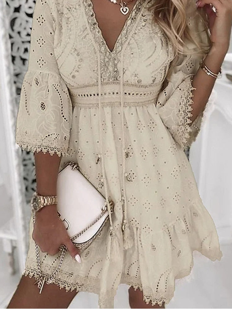 Zomerjurk Vrouwen Boho Chic Ibiza Stijl Comfortabel