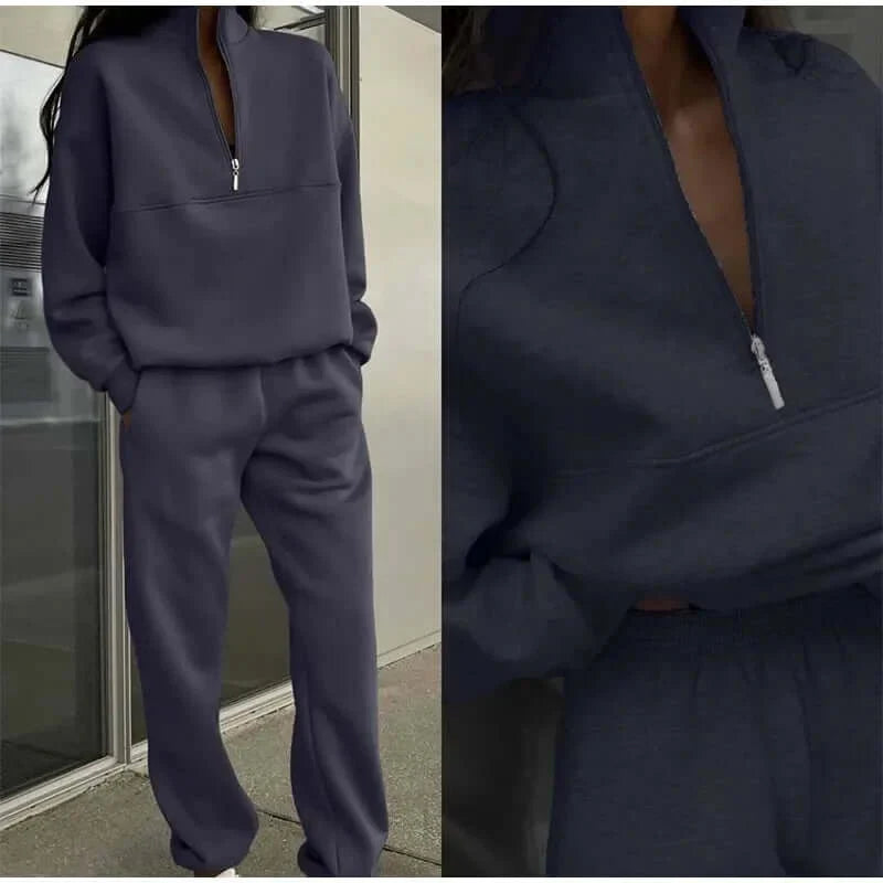 Dames Gebreide Set Trui en Broek Casual Tweedelig