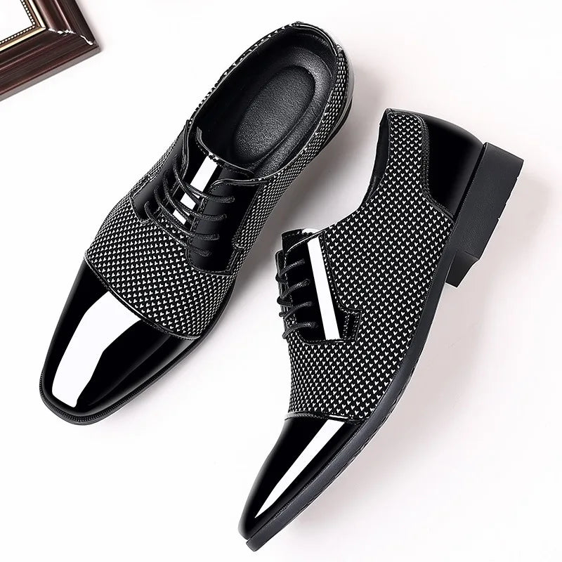 Heren Schoenen Leder Glanzend met Strass Steentjes