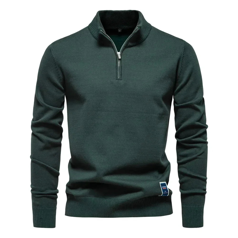 Heren Trui Quarter-Zip Klassiek Comfortabel