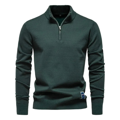 Heren Trui Quarter-Zip Comfortabel Klassieke Stijl Regular Fit - StudioMarella