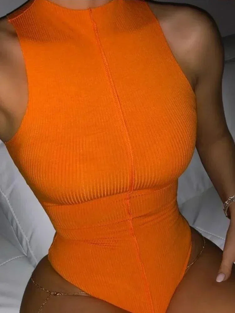 Mouwloze Bodysuit Oranje voor Dames - StudioMarella