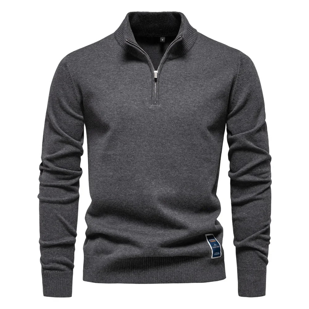 Heren Trui Quarter-Zip Comfortabel Klassieke Stijl Regular Fit