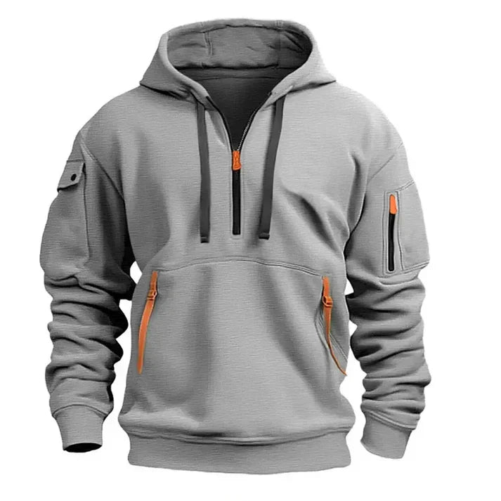 Heren Hoodie Sportief Comfortabel met Halve Rits - StudioMarella