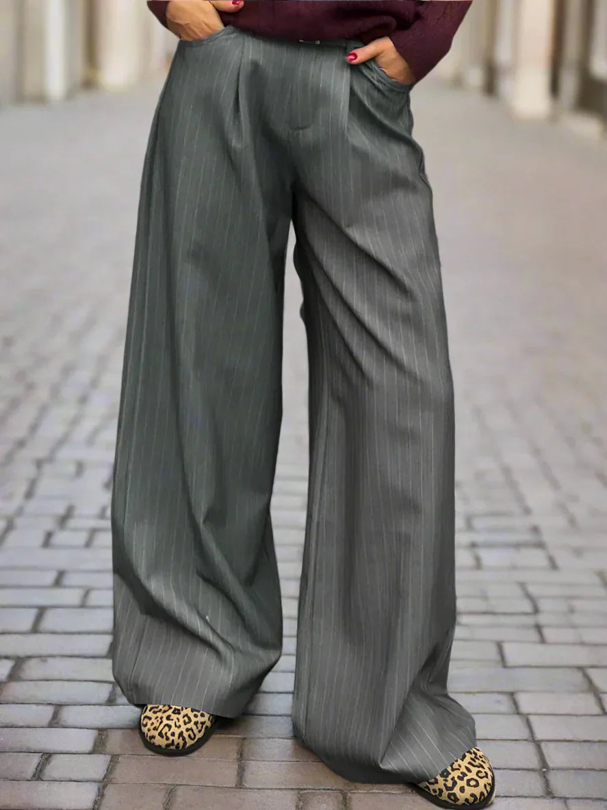 Dames Oversized Broek Khaki Met Print - StudioMarella