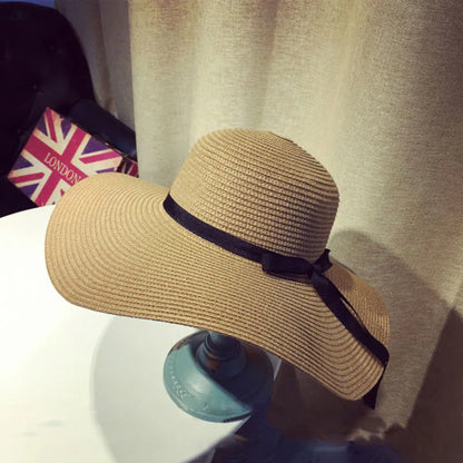 Vrouwen Panama Hoed met Bloem Elegante Zomerhoed