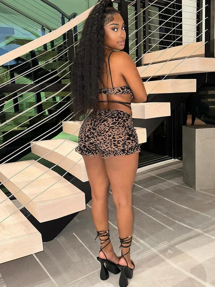 Leopard Romper Zacht Fleece Voering Warme Jumpsuit