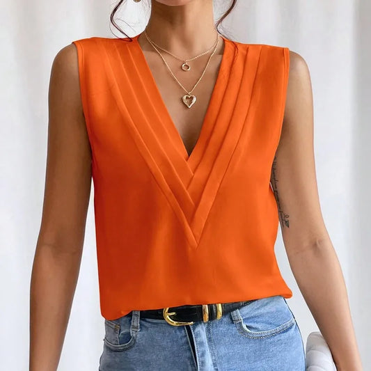 Mouwloze Zomertop voor Dames Oranje - StudioMarella