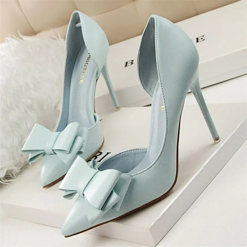 Pumps met Strik Detail en Puntige Neus voor Vrouw
