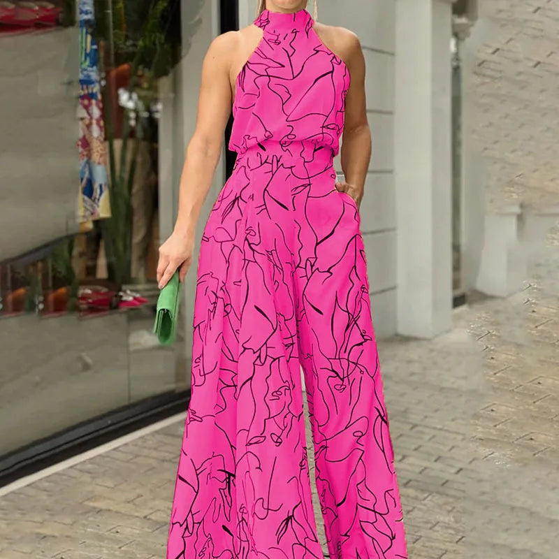 Dames Jumpsuit Halternek Elegante Floral Print
