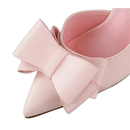Pumps met Strik Detail en Puntige Neus voor Vrouw