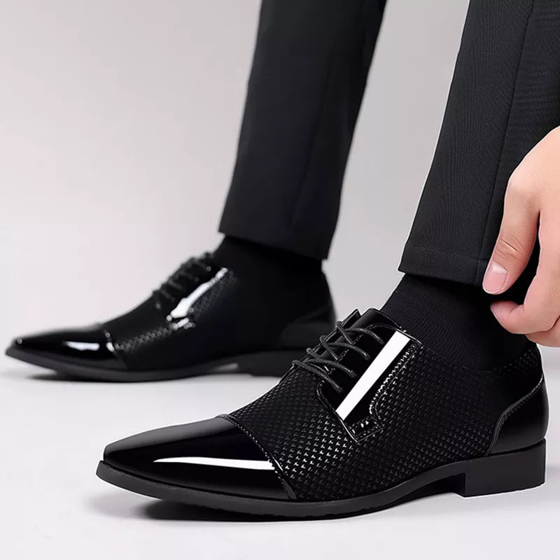 Leren Heren Schoenen Met Strass Steentjes Glanzend