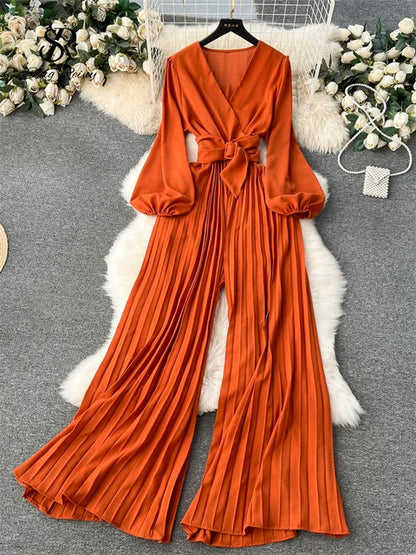 V-hals Jumpsuit Luxe Zwart voor Vrouw - StudioMarella