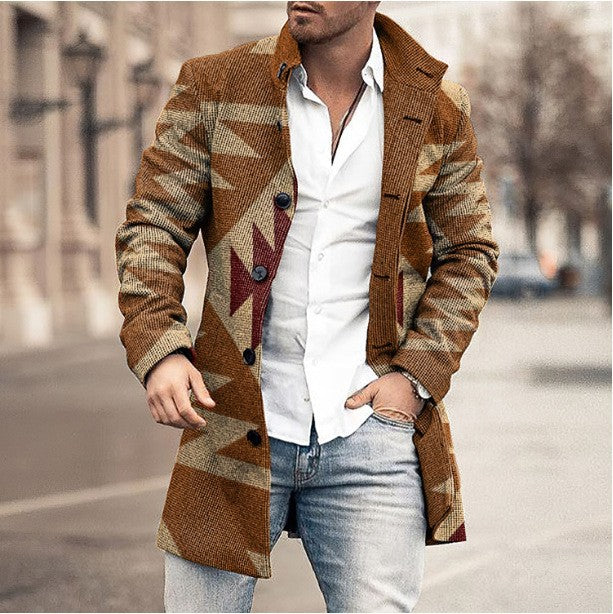 Heren Mantel Wolmix Slim Fit Jas