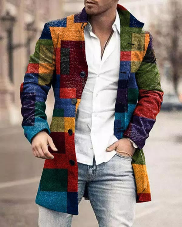 Heren Mantel Wolmix Slim Fit Jas