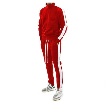 Herentrainingspak Capuchon Witte Strepen Sportief Design
