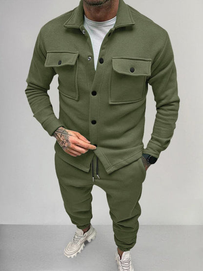 Leren Heren Set Jasje en Broek Suède Look