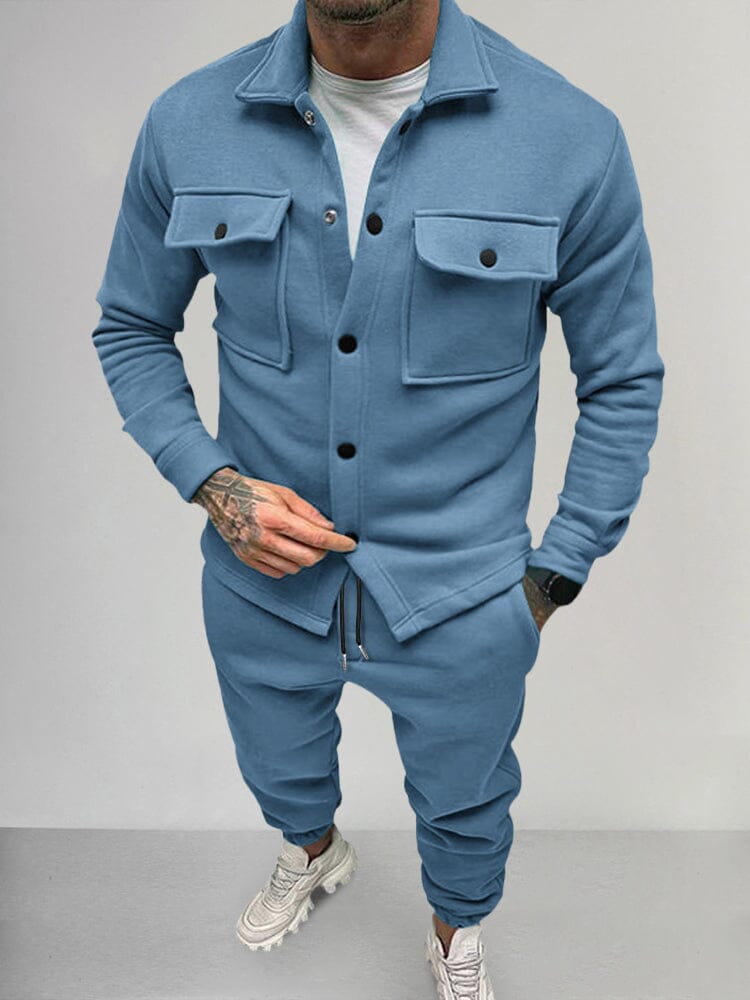 Leren Heren Set Jasje en Broek Suède Look