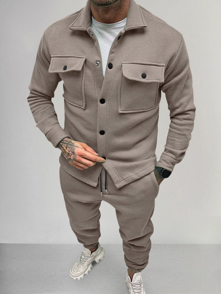 Leren Heren Set Jasje en Broek Suède Look