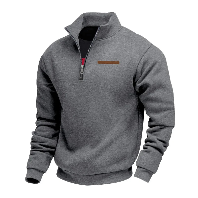Heren Fleece Trui met Kwart Rits Zakken