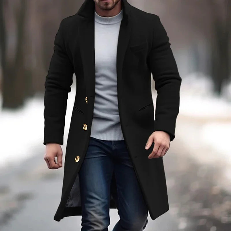 Heren Wintermantel van Zuivere Wol Warm en Elegant
