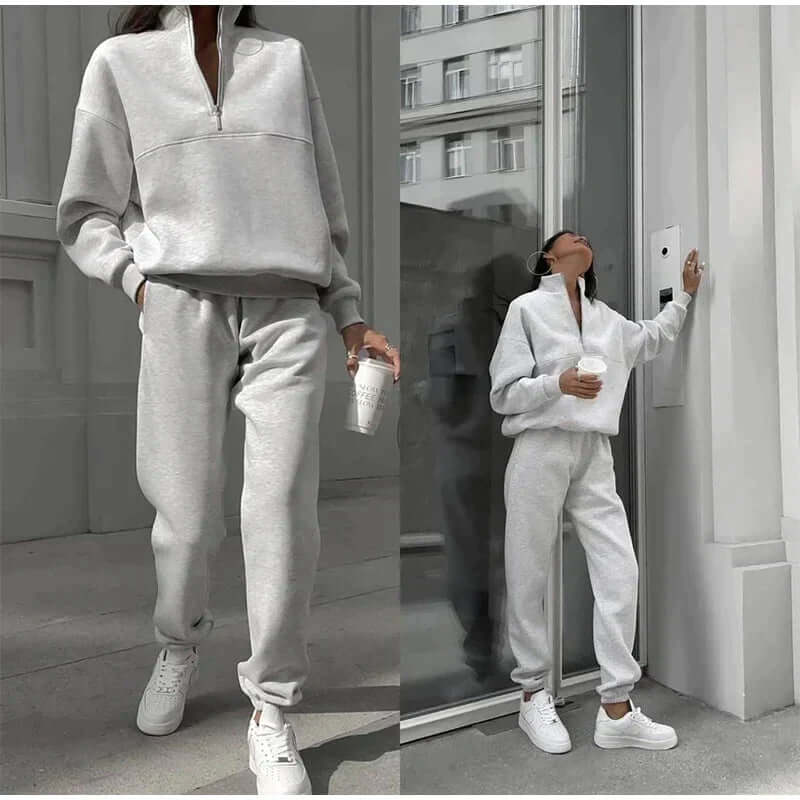 Dames Gebreide Set Trui en Broek Casual Tweedelig