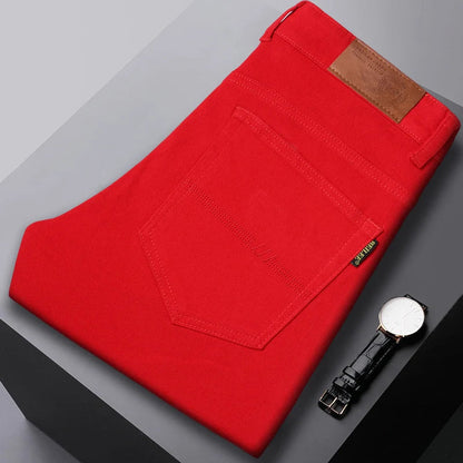 Heren Jeans Slim Fit Comfortabele Straight Broek