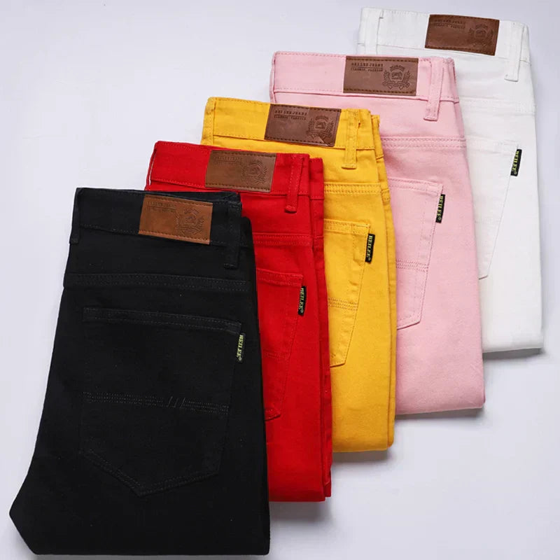 Heren Jeans Slim Fit Comfortabele Straight Broek - StudioMarella