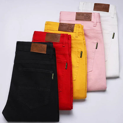 Heren Jeans Slim Fit Comfortabele Straight Broek - StudioMarella