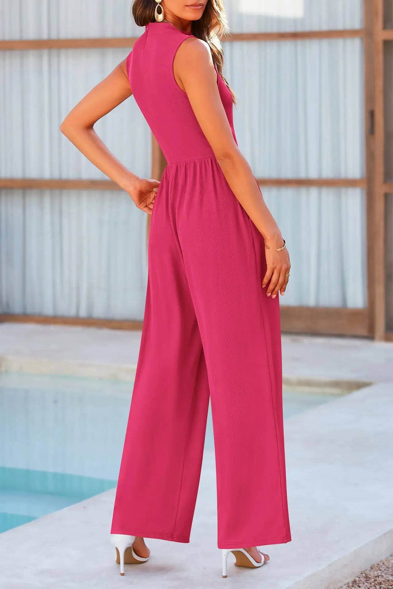Vrouwelijke Jumpsuit Zomerjurk Ronde Hals Kort Model