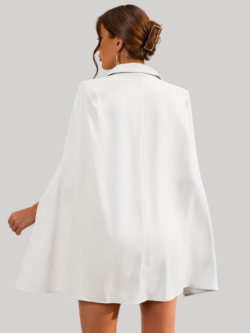 Jurk Blazer met Gouden Knopen en Cape Stijl London