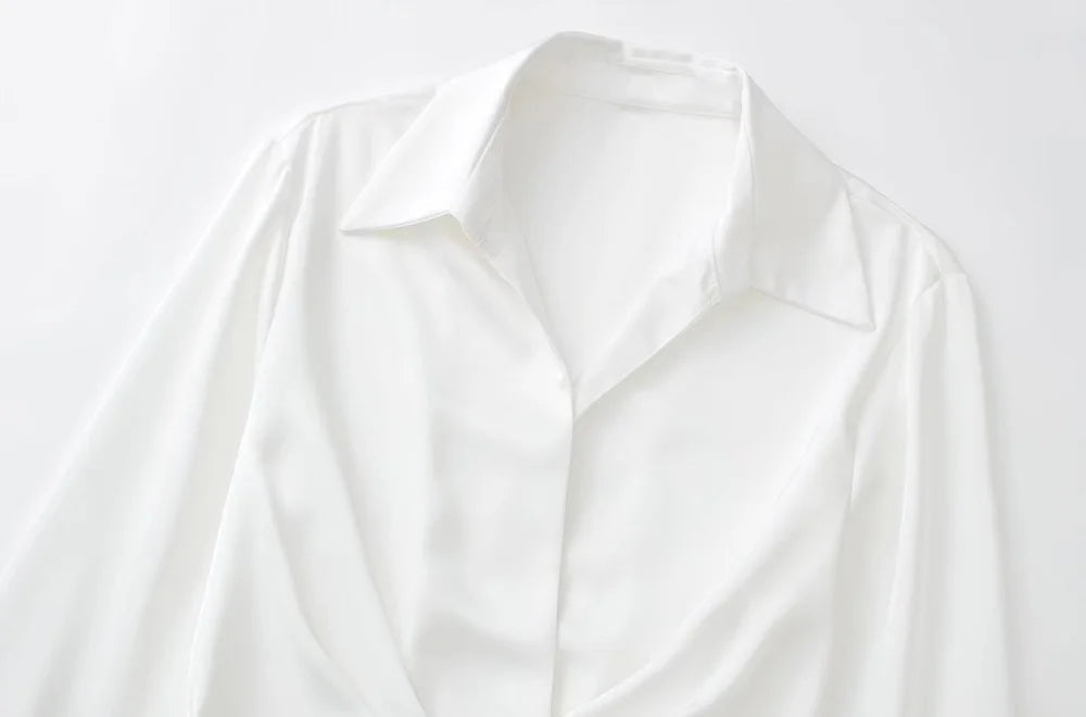 Elegante Satijnen Avondjurk V-Hals