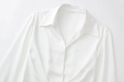 Elegante Satijnen Avondjurk V-Hals