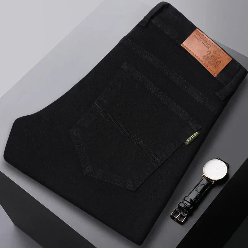 Heren Jeans Slim Fit Comfortabele Straight Broek