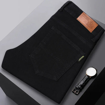 Heren Jeans Slim Fit Comfortabele Straight Broek