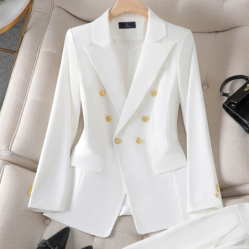 Dames Blazer Gouden Knopen Dubbele Vest
