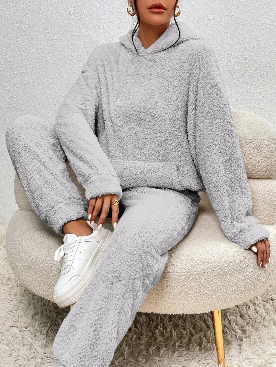 Dames Lounge Set Zacht met Kap en Joggingbroek - StudioMarella