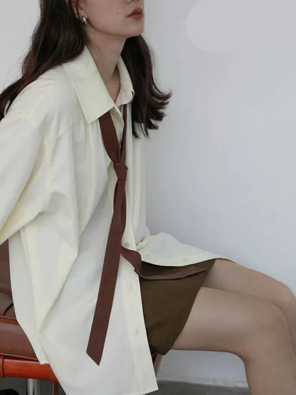 Dames Oversized Hemd Grijs Minimalistisch Model